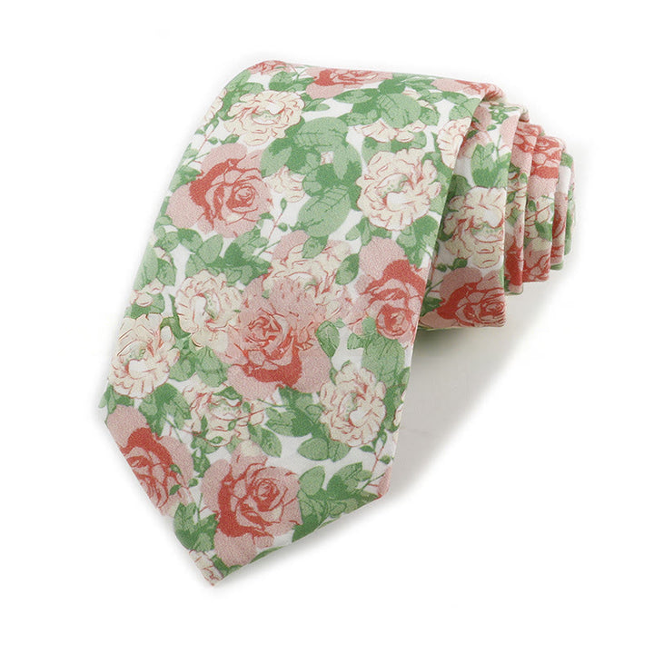 Elegante Herren-Krawatte aus Baumwolle im Vintage-Stil mit Blumenmuster - Stil Nr. 10 - image 10