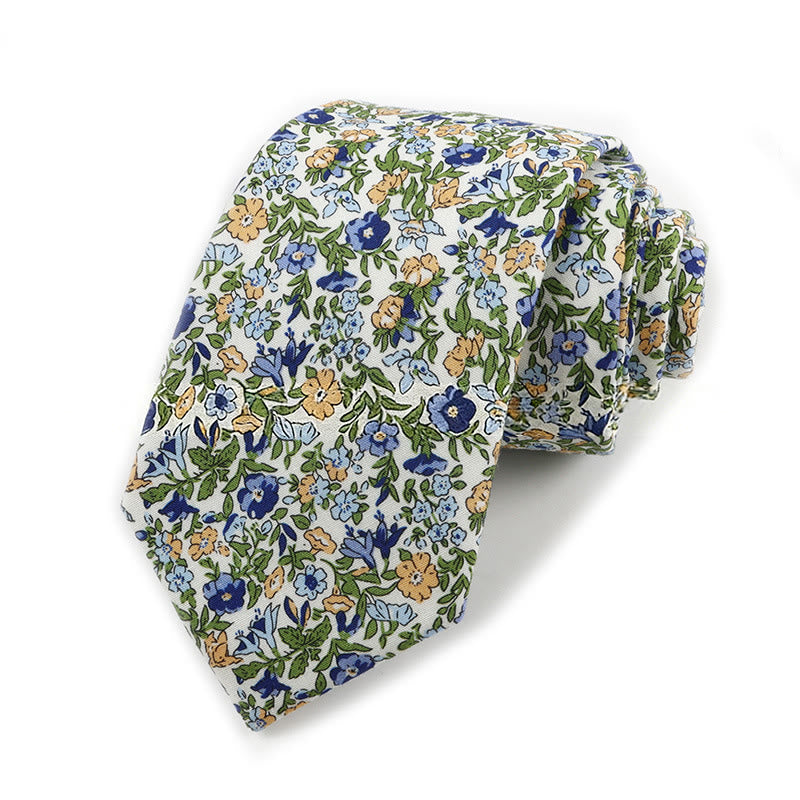 Elegante Herren-Krawatte aus Baumwolle im Vintage-Stil mit Blumenmuster - Stil Nr. 3 - image 3