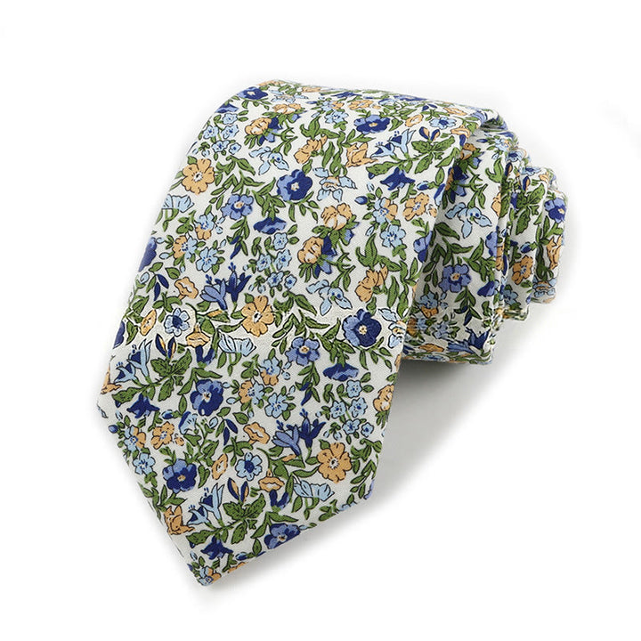 Elegante Herren-Krawatte aus Baumwolle im Vintage-Stil mit Blumenmuster - Stil Nr. 3 - image 3