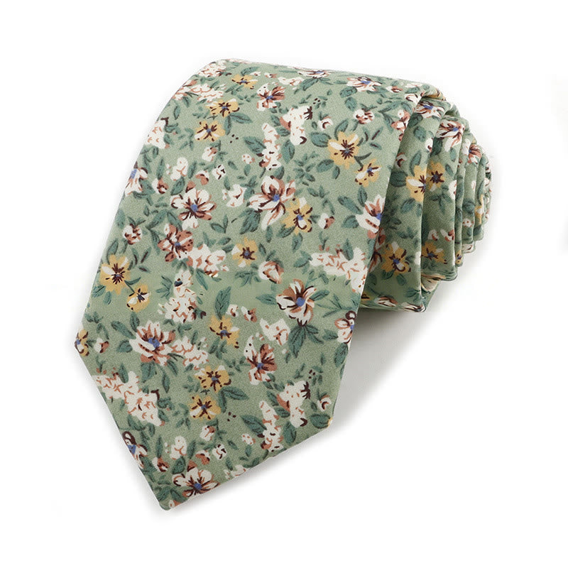 Elegante Herren-Krawatte aus Baumwolle im Vintage-Stil mit Blumenmuster - Stil Nr. 1 - image 0