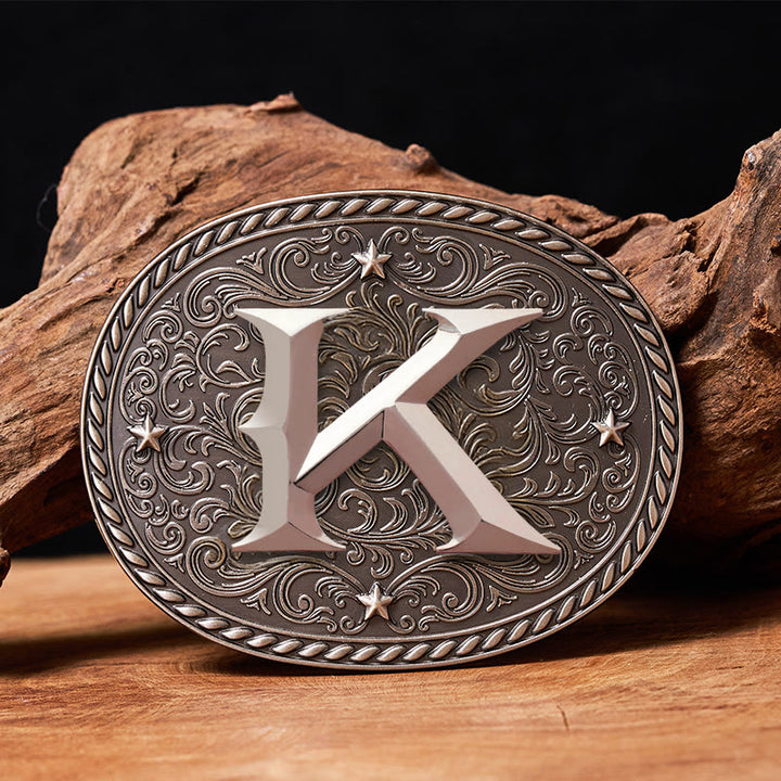 Zeitloser Herren-Ledergürtel mit DIY-Anfangsbuchstaben-Silberschnalle - K - Ohne Gürtel - image 13