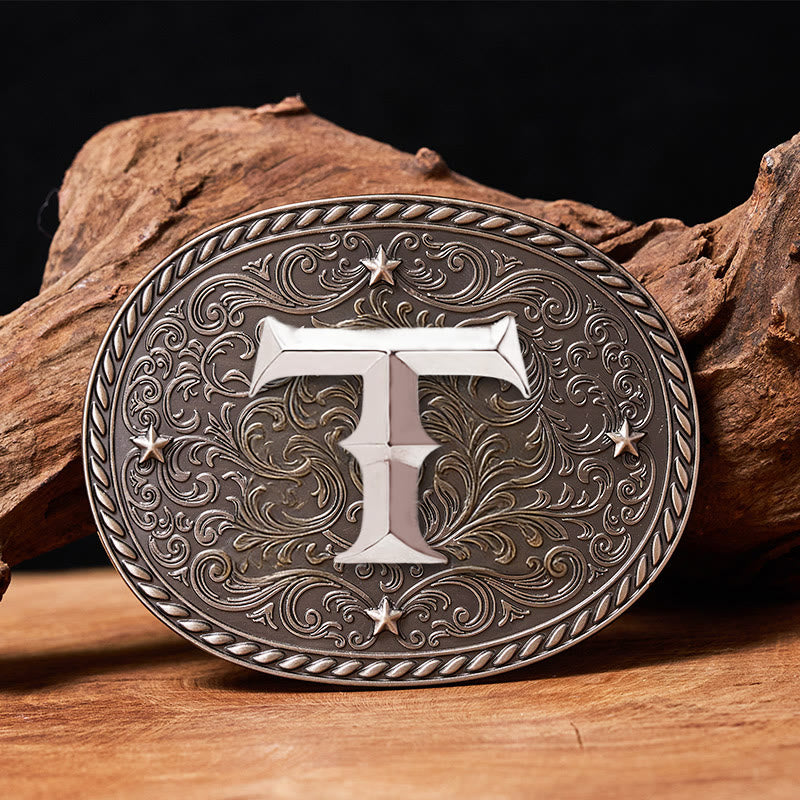 Zeitloser Herren-Ledergürtel mit DIY-Anfangsbuchstaben-Silberschnalle - T - Ohne Gürtel - image 21