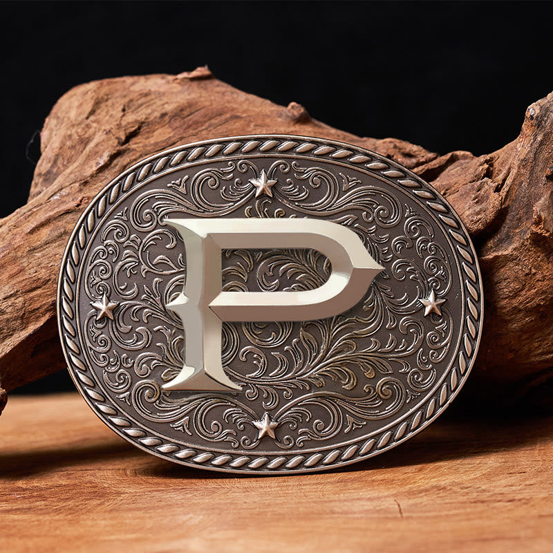 Zeitloser Herren-Ledergürtel mit DIY-Anfangsbuchstaben-Silberschnalle - P - Ohne Gürtel - image 17