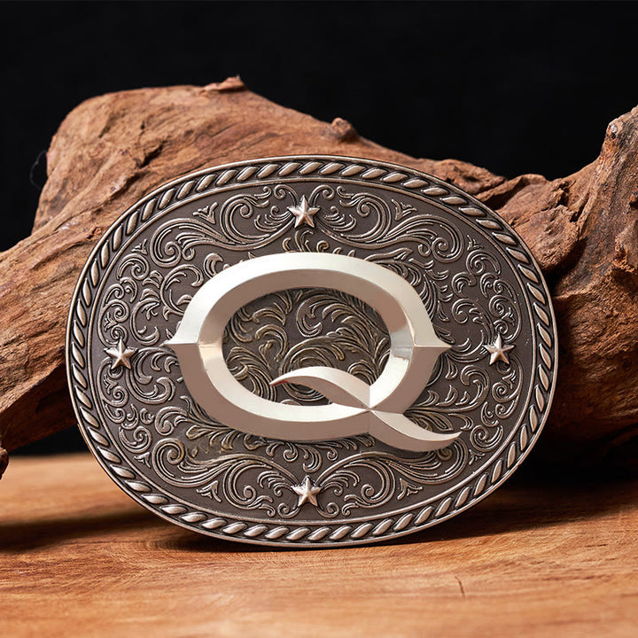 Zeitloser Herren-Ledergürtel mit DIY-Anfangsbuchstaben-Silberschnalle - Q - Ohne Gürtel - image 18