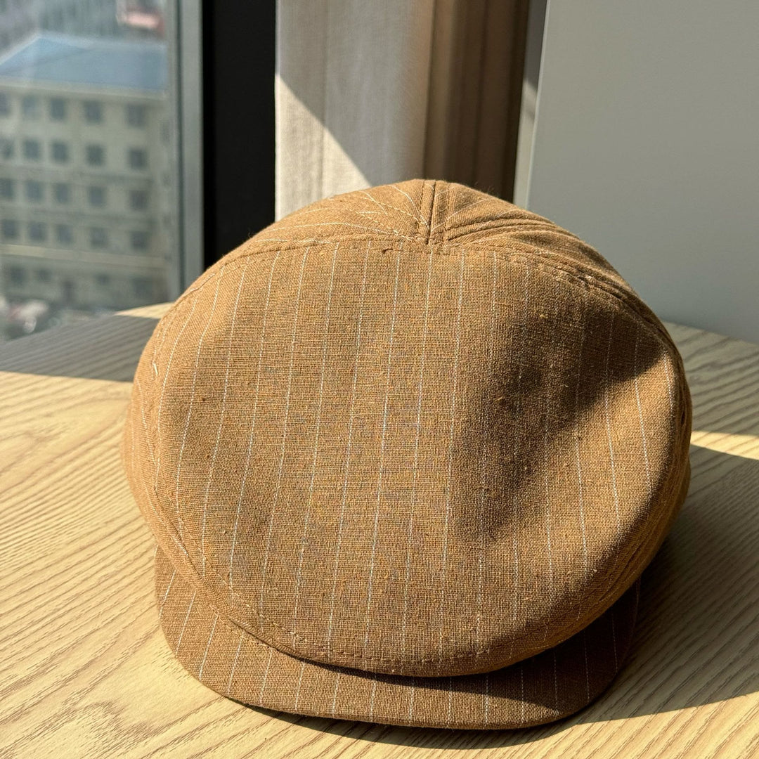 Leichte, atmungsaktive Baskenmütze mit Vintage-Streifen - image 1