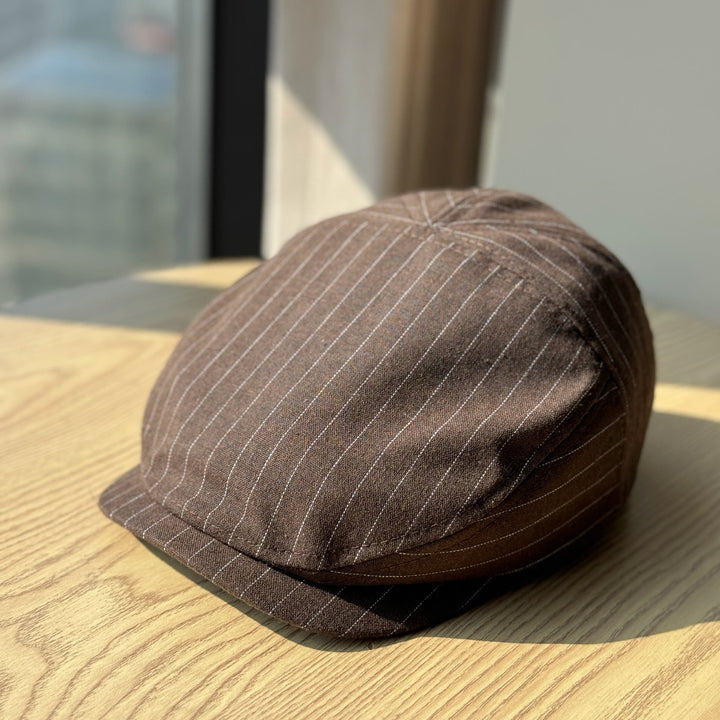Leichte, atmungsaktive Baskenmütze mit Vintage-Streifen - Kaffee - Verstellbar (21 1/4"-23 5/8") - image 6