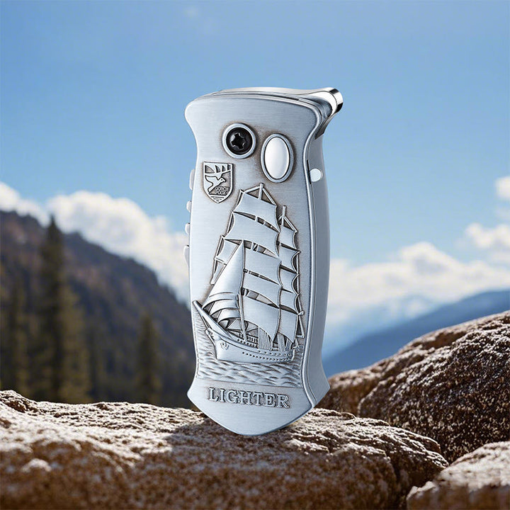 2-in-1 Outdoor-Multifunktions-Klappmesser mit Schnitzfunktion und Feuerzeug - Silber - Stil Nr. 10 - image 22