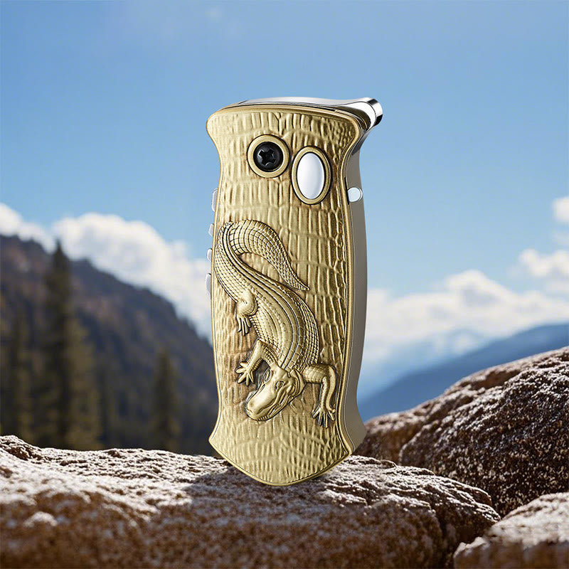 2-in-1 Outdoor-Multifunktions-Klappmesser mit Schnitzfunktion und Feuerzeug - Messing - Stil Nr. 4 - image 6