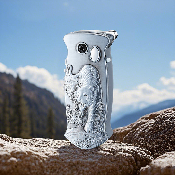 2-in-1 Outdoor-Multifunktions-Klappmesser mit Schnitzfunktion und Feuerzeug - Silber - Stil Nr. 7 - image 19