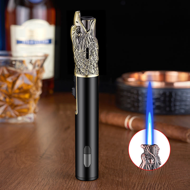 Eagle Head Relief Butanfeuerzeug mit gerader Flamme - Bronze - image 4