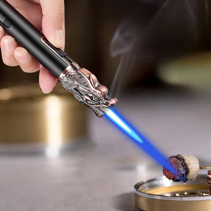 Dragon Head Relief Straight Flame Butanfeuerzeug - image 2