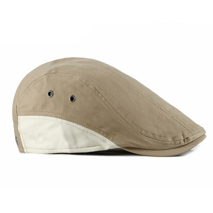 Sommerliche, lässige, atmungsaktive Baskenmütze mit Kontrastpanel - image 2