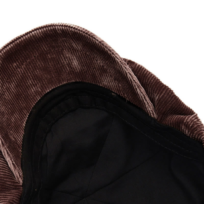 Retro-inspirierte, einfarbige Cord-Schiebermütze - image 3