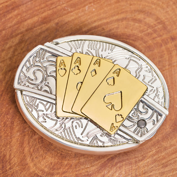 Herren DIY Gold & Silber Poker Verstecktes Klappmesser Schnalle Ledergürtel - image 2