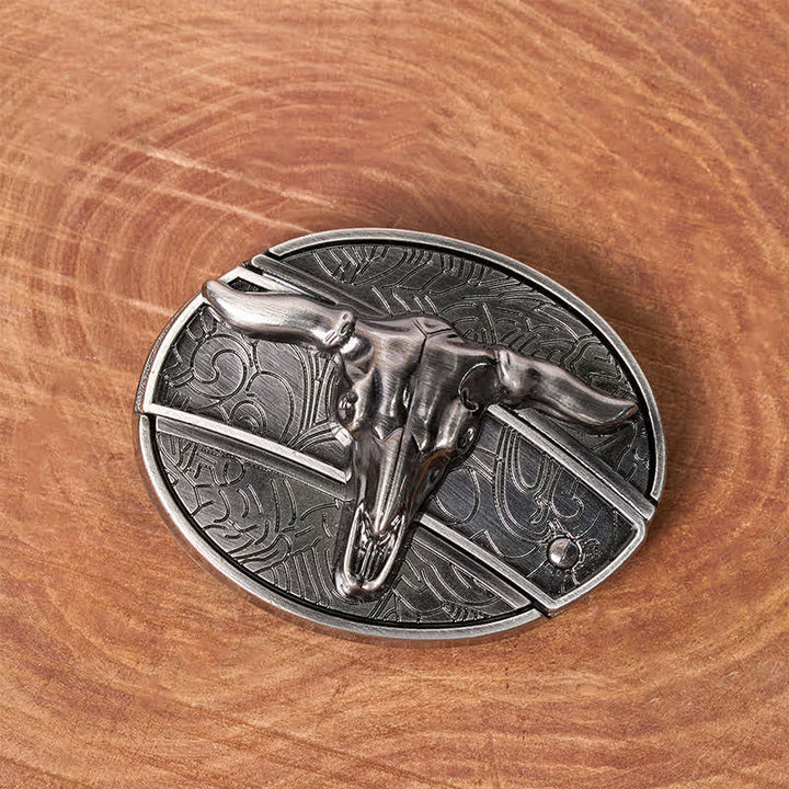 Herren DIY Rodeo Bull Verstecktes Klappmesser Schnalle Ledergürtel - image 2