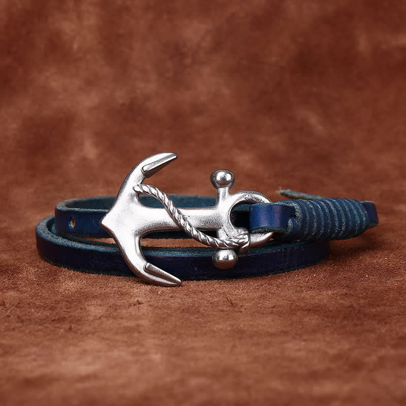 Schmaler Ledergürtel mit nautischem Anker-Vintage-Motiv und Schnalle für Damen - image 18