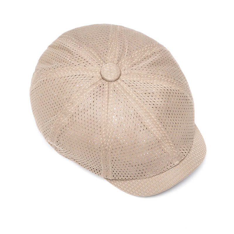 Zeitlose, einfarbige, atmungsaktive Sommer-Baskenmütze aus Mesh - image 5