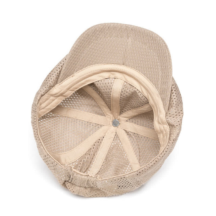 Zeitlose, einfarbige, atmungsaktive Sommer-Baskenmütze aus Mesh - image 7