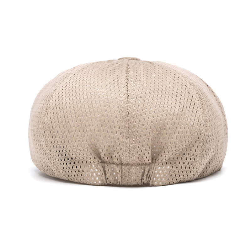 Zeitlose, einfarbige, atmungsaktive Sommer-Baskenmütze aus Mesh - image 6