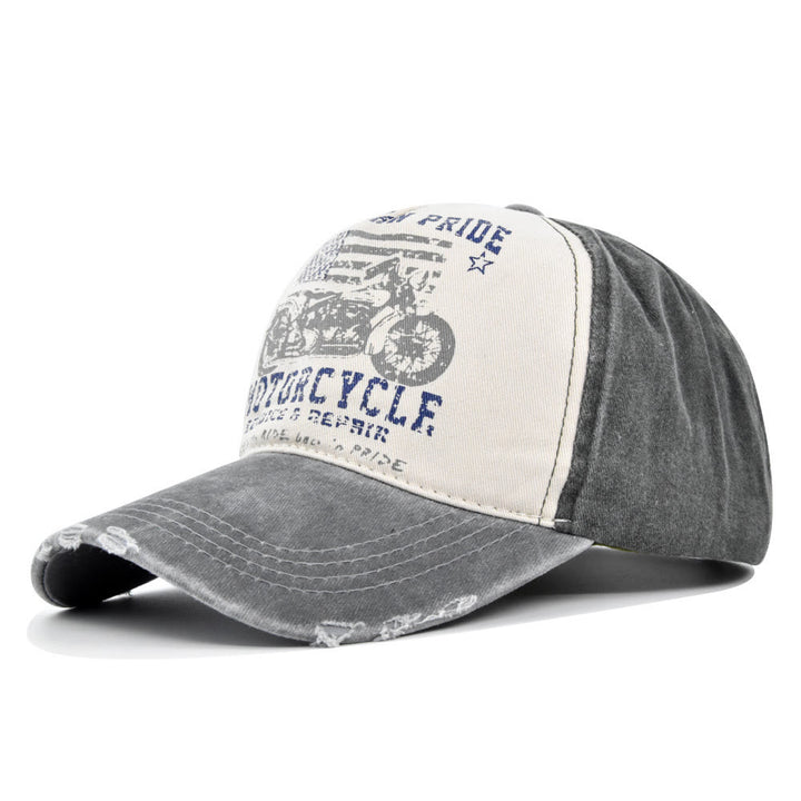 Baseballkappe im Vintage-Stil mit Motorrad-Print und Farbblock-Design - Stil Nr. 5 - Verstellbar (21 1/4''-23 5/8'') - image 7