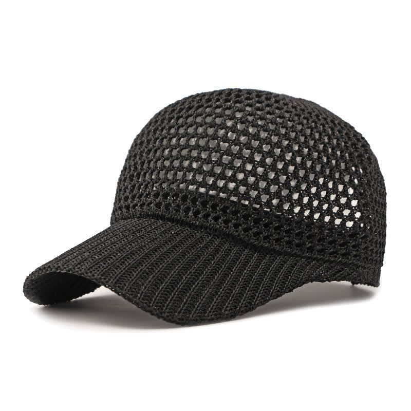 Lässige, leichte, klassische Mesh-Sommer-Baseballkappe - Schwarz - M (22"-22 7/8") - image 6