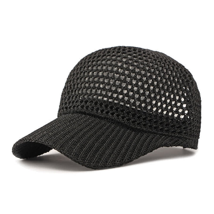 Lässige, leichte, klassische Mesh-Sommer-Baseballkappe - Schwarz - M (22"-22 7/8") - image 6