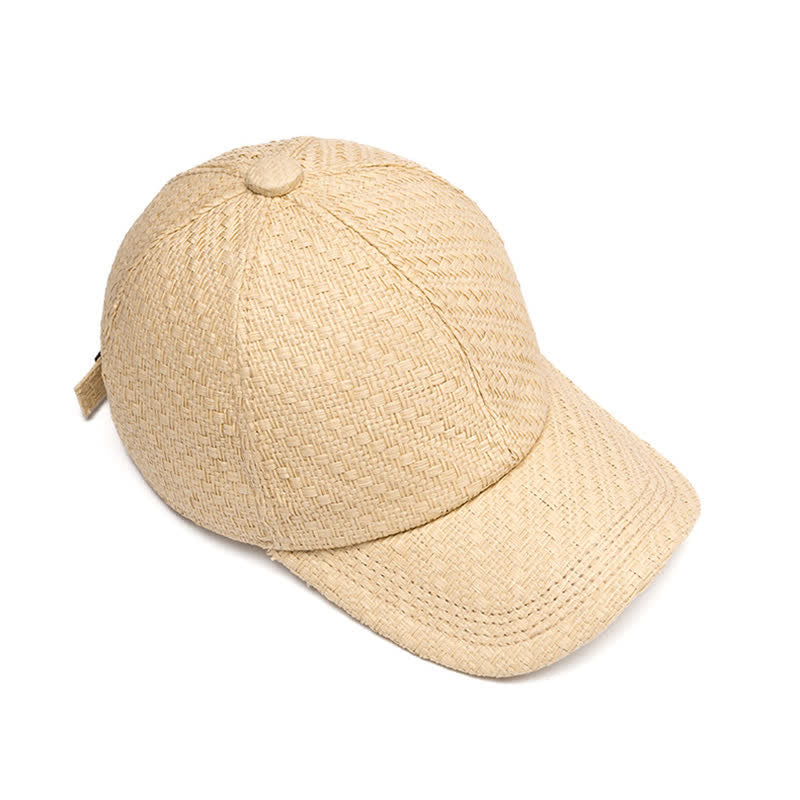Sommerliche, kühle Baseballkappe aus Strohgewebe in natürlichen Farbtönen - image 4