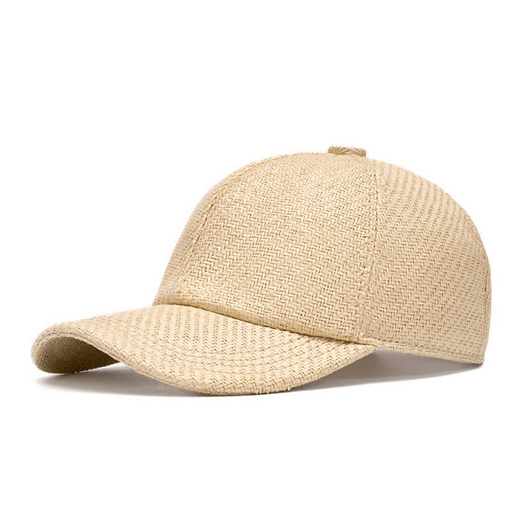 Sommerliche, kühle Baseballkappe aus Strohgewebe in natürlichen Farbtönen - Hellkhaki - Verstellbar (22"-24") - image 14