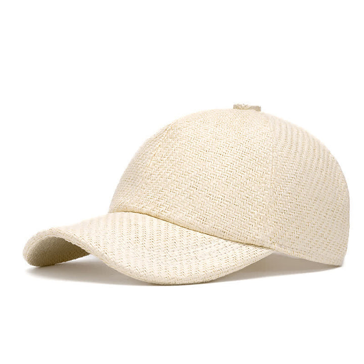 Sommerliche, kühle Baseballkappe aus Strohgewebe in natürlichen Farbtönen - Cremefarben - Verstellbar (22"-24") - image 13