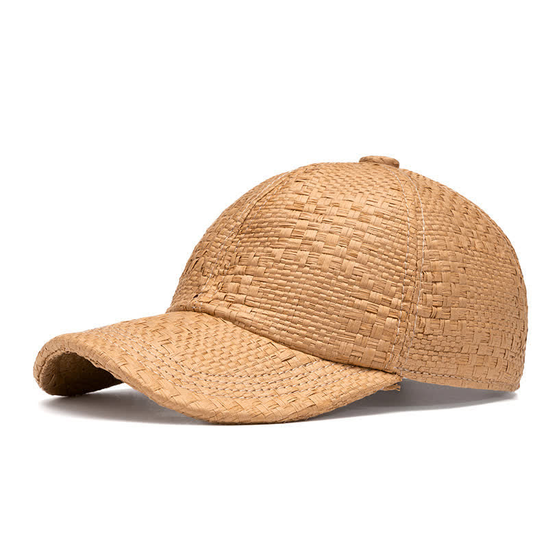 Sommerliche, kühle Baseballkappe aus Strohgewebe in natürlichen Farbtönen - Khaki - Verstellbar (22"-24") - image 9