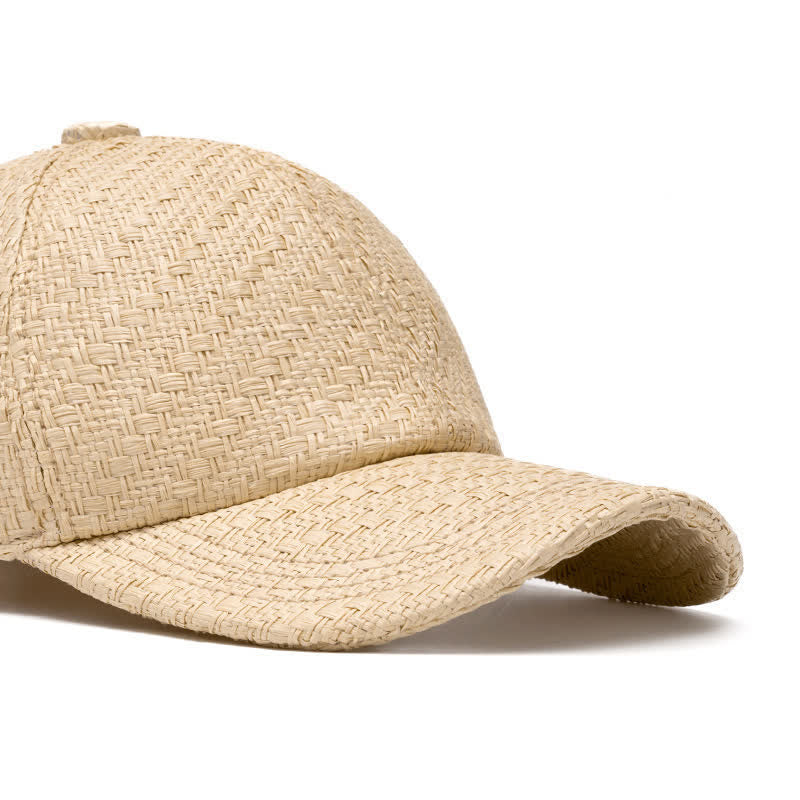 Sommerliche, kühle Baseballkappe aus Strohgewebe in natürlichen Farbtönen - image 1
