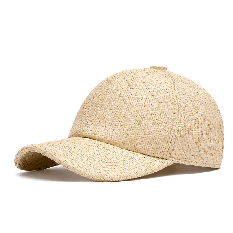 Sommerliche, kühle Baseballkappe aus Strohgewebe in natürlichen Farbtönen - Beige - Verstellbar (22"-24") - image 0