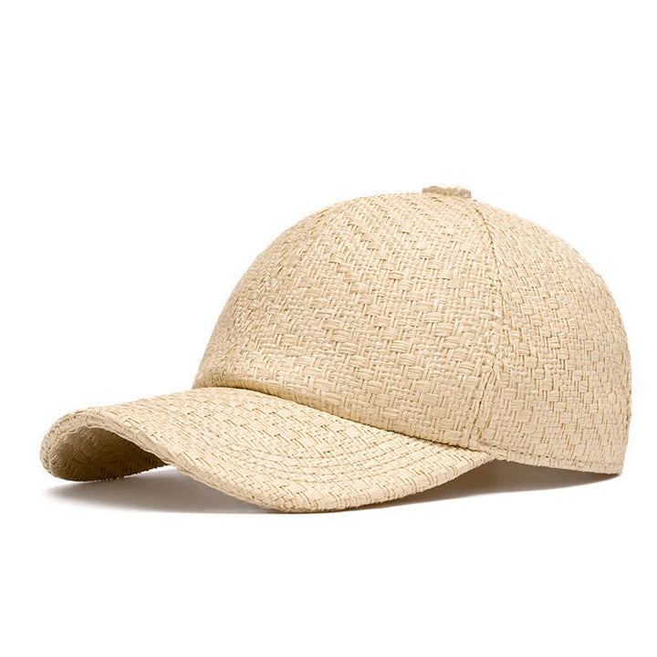 Sommerliche, kühle Baseballkappe aus Strohgewebe in natürlichen Farbtönen - Beige - Verstellbar (22"-24") - image 0