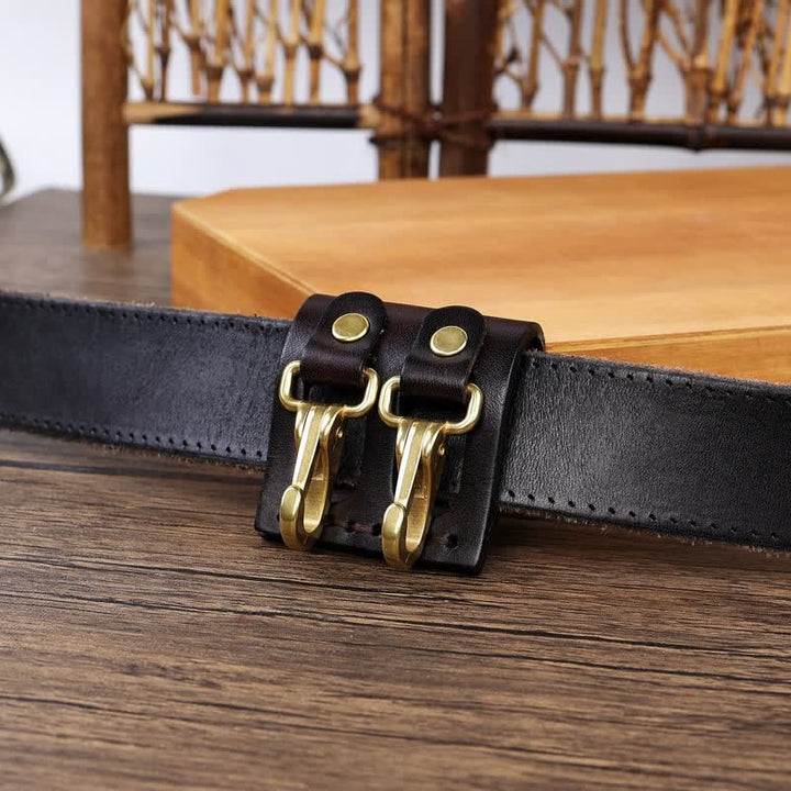 Doppelte Metallhaken, Gürtelschlaufe, Leder-Schlüsselhalter - image 9