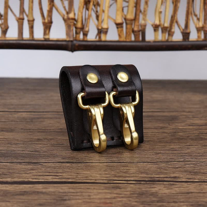Doppelte Metallhaken, Gürtelschlaufe, Leder-Schlüsselhalter - image 10