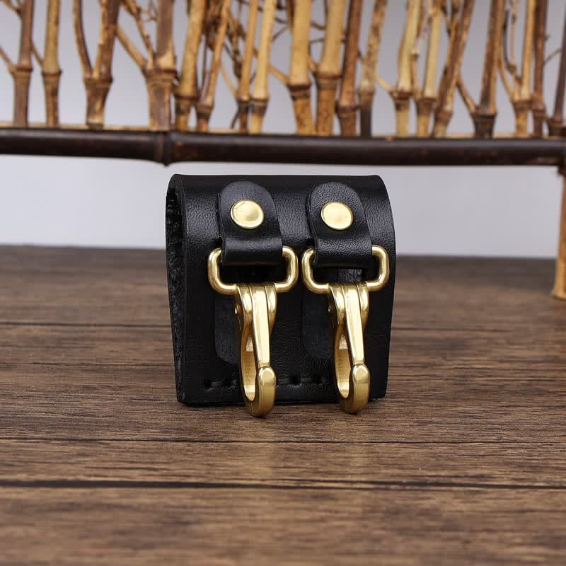 Doppelte Metallhaken, Gürtelschlaufe, Leder-Schlüsselhalter - image 3