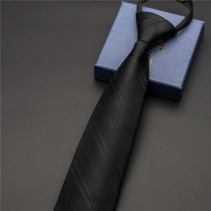 Vintage-Herrenkrawatte mit Print und verziertem Krawattenclip - Stil Nr. 11 - Silber - image 14