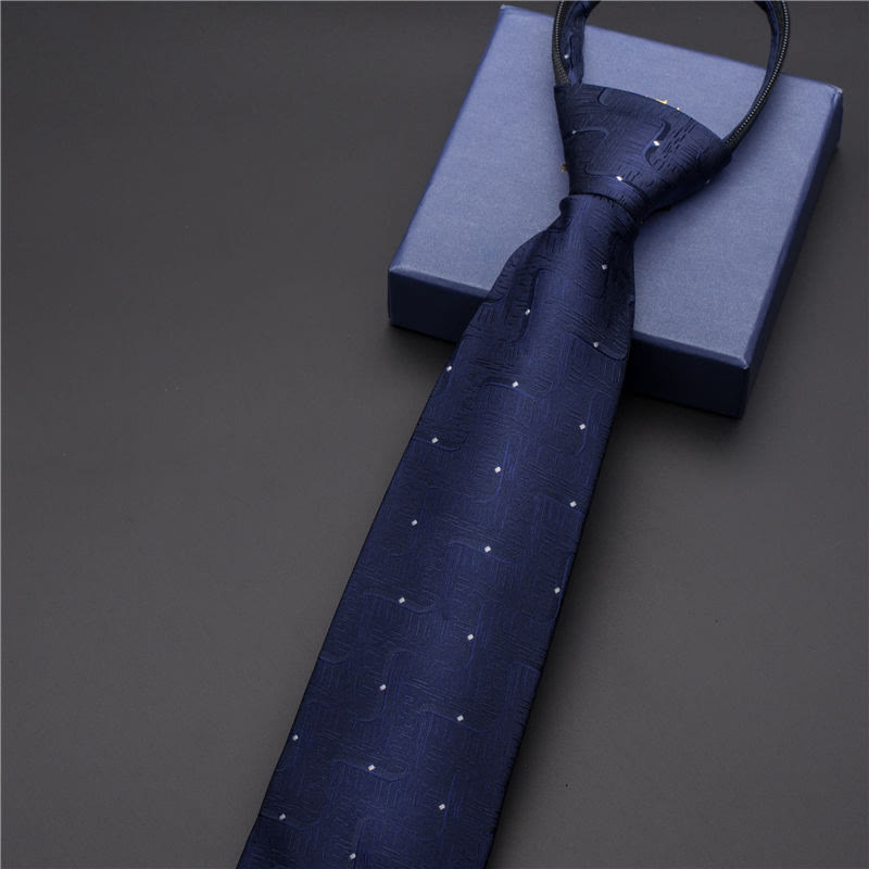 Vintage-Herrenkrawatte mit Print und verziertem Krawattenclip - Stil Nr. 18 - Silber - image 23