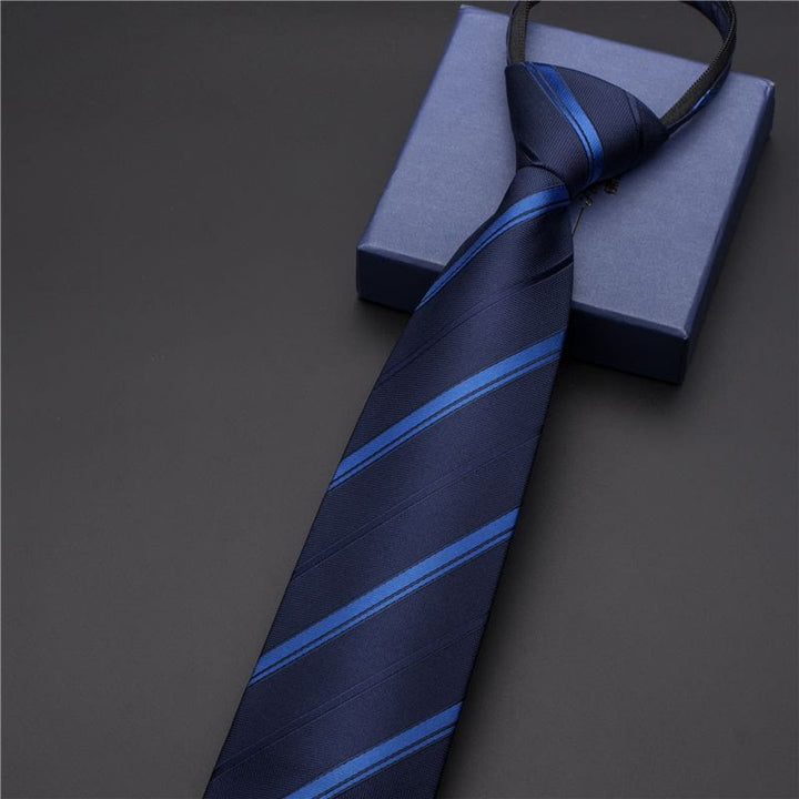 Vintage-Herrenkrawatte mit Print und verziertem Krawattenclip - Stil Nr. 10 - Silber - image 13