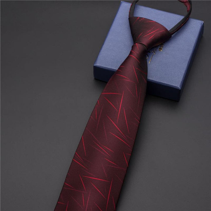 Vintage-Herrenkrawatte mit Print und verziertem Krawattenclip - Stil Nr. 8 - Silber - image 10
