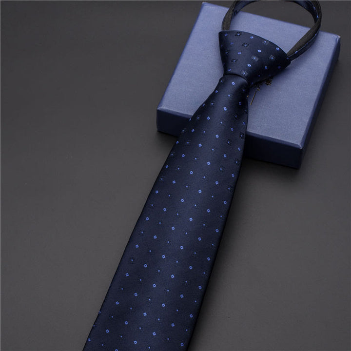 Vintage-Herrenkrawatte mit Print und verziertem Krawattenclip - Stil Nr. 13 - Silber - image 17
