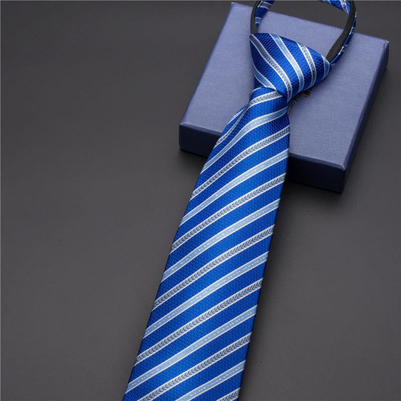 Vintage-Herrenkrawatte mit Print und verziertem Krawattenclip - Stil Nr. 20 - Silber - image 25