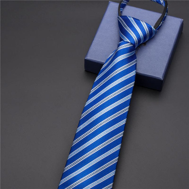 Vintage-Herrenkrawatte mit Print und verziertem Krawattenclip - Stil Nr. 20 - Silber - image 25