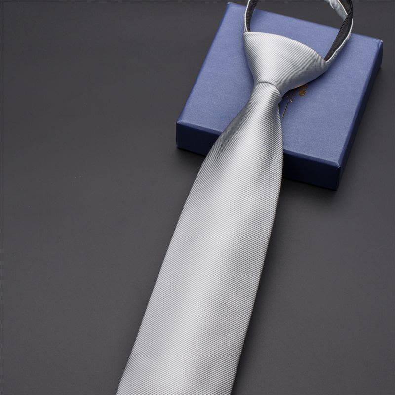 Vintage-Herrenkrawatte mit Print und verziertem Krawattenclip - Stil Nr. 9 - Silber - image 12