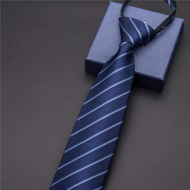 Vintage-Herrenkrawatte mit Print und verziertem Krawattenclip - Stil Nr. 17 - Silber - image 22