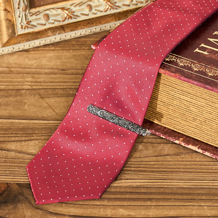 Vintage-Herrenkrawatte mit Print und verziertem Krawattenclip - image 19