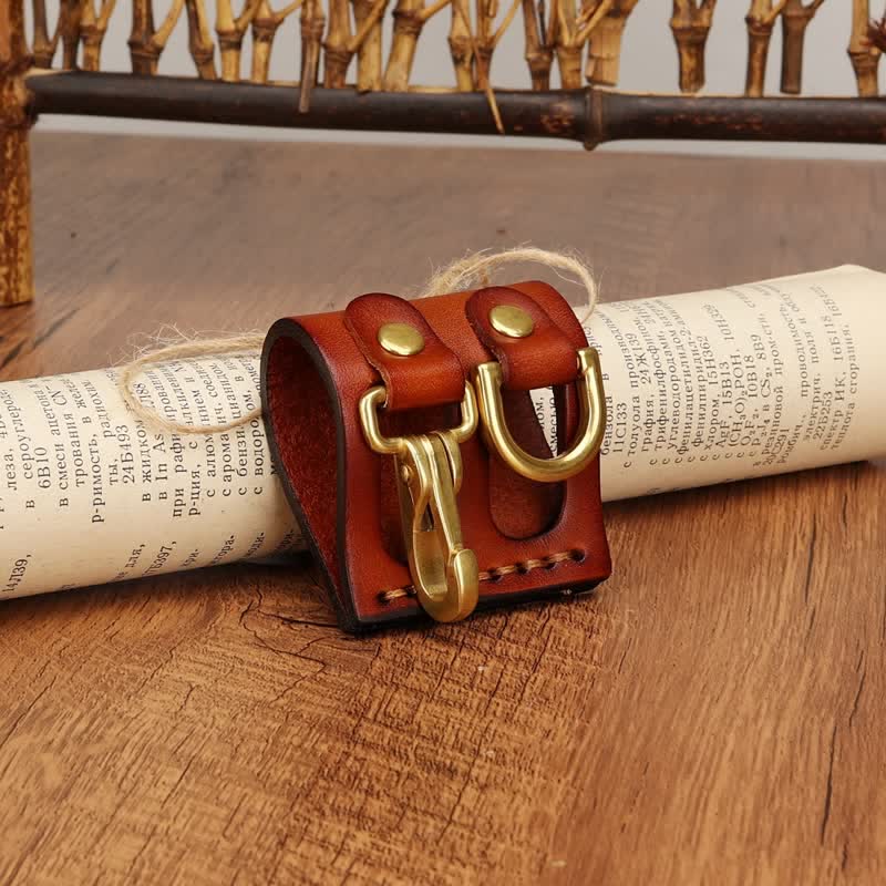 Robuster Schlüsselhalter aus Leder mit D-Ring-Gürtelschlaufe und Clip - image 10