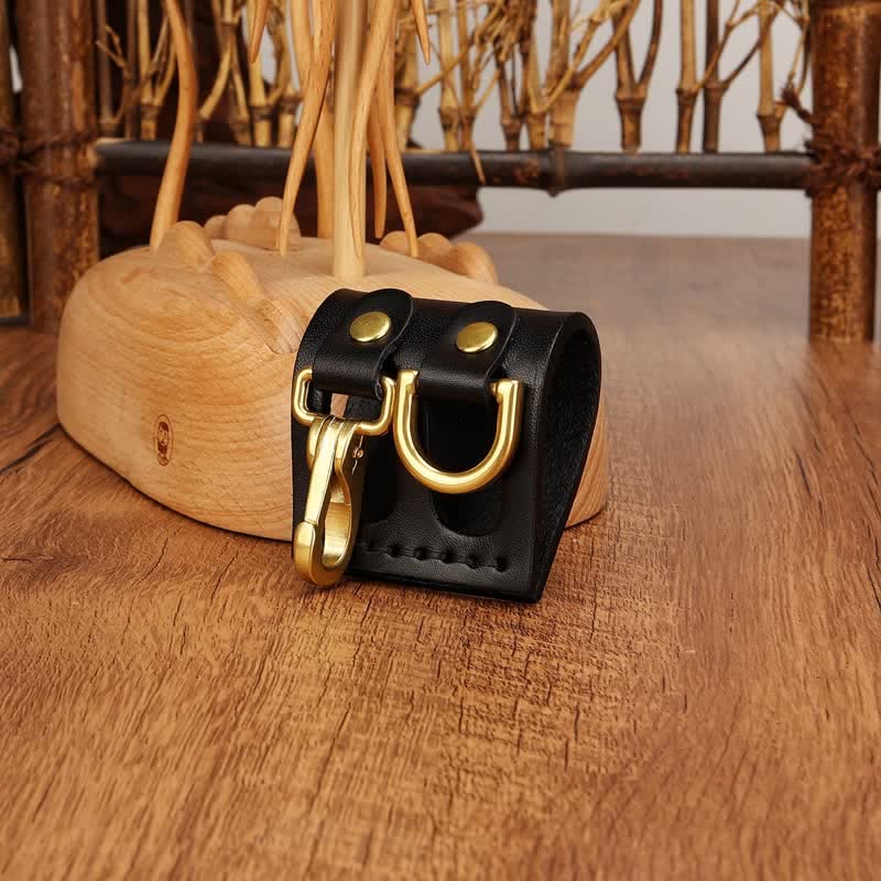 Robuster Schlüsselhalter aus Leder mit D-Ring-Gürtelschlaufe und Clip - image 4
