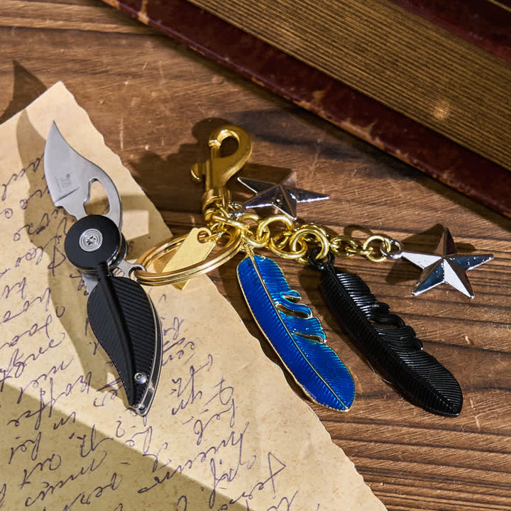Emaille-Anhänger, Federquaste, kreativer Messer-Schlüsselanhänger - image 1