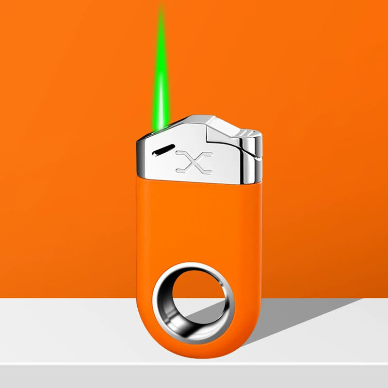 Dekompressionsring, windfest, grüne Flamme, Feuerzeug - Orange - image 1